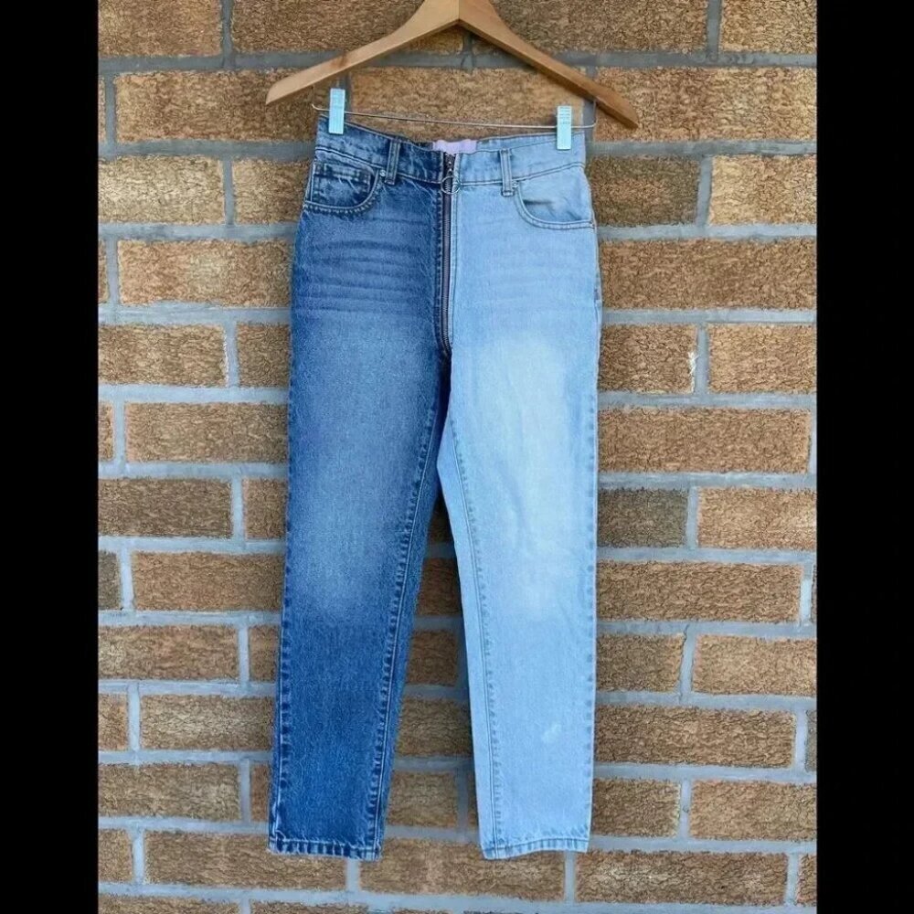 Revice Denim Tokyo yin yang crops two tone jeans 24